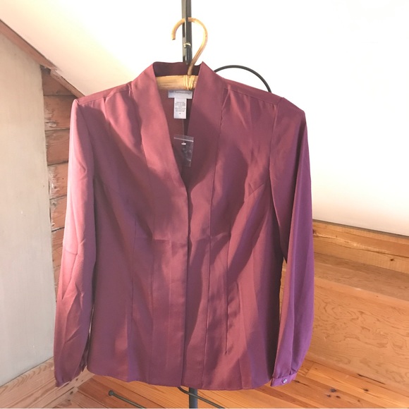 Soft Surroundings Maroon Long Sleeve Button Down Blouse, NWT, S - Picture 11 of 11
